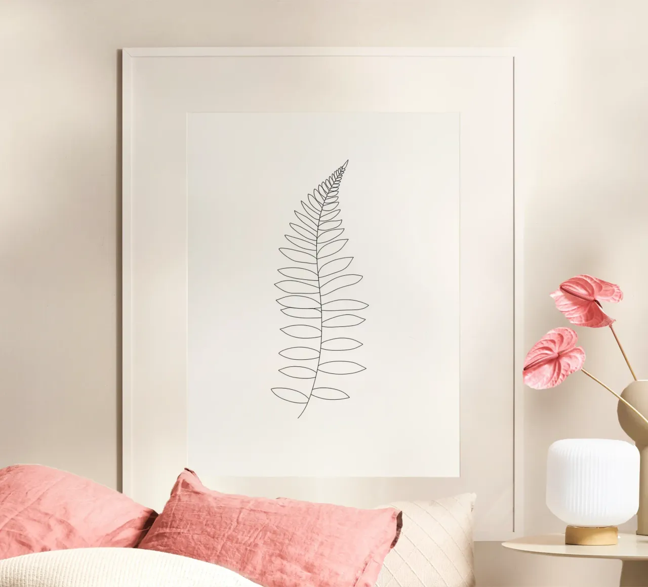Feuille de fougère Dessin au trait minimaliste hahnemühle de Viv Line Art