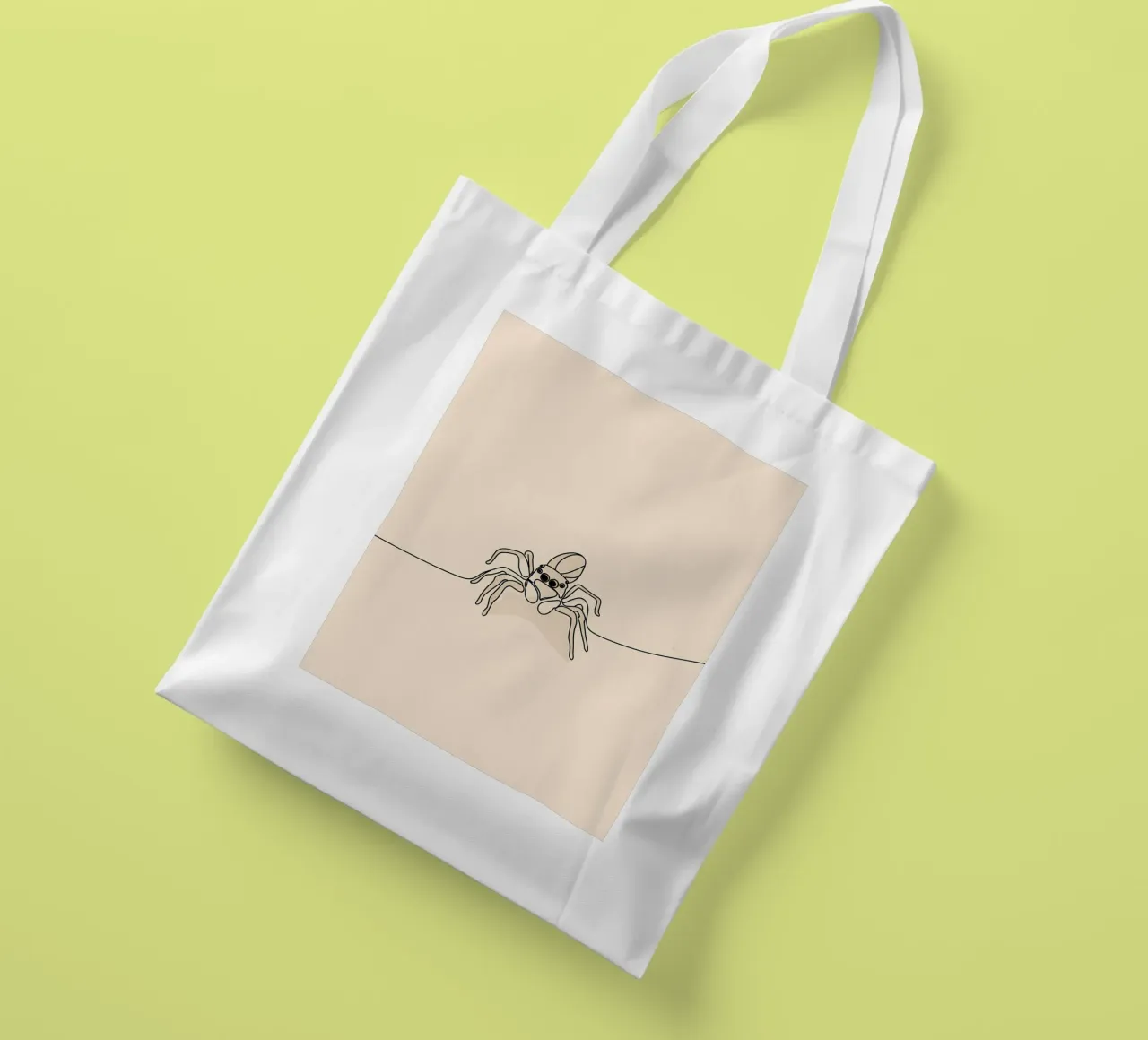 Spider Minimalist Line Art Drawing tote bag by Viv Line Art