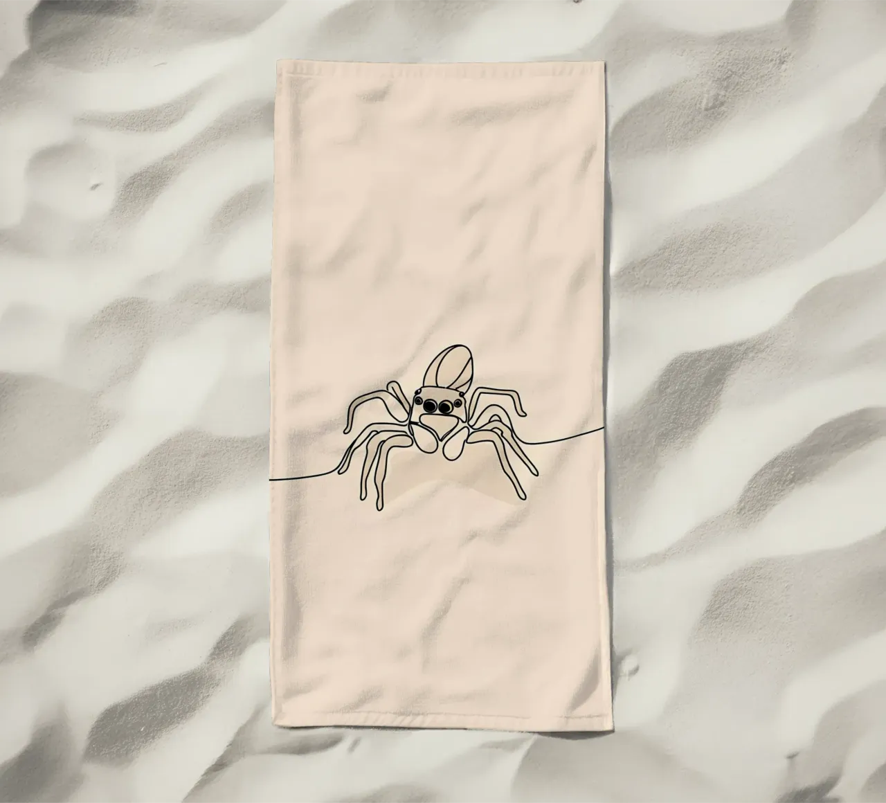 Disegno lineare minimalista di un ragno telo mare da Viv Line Art