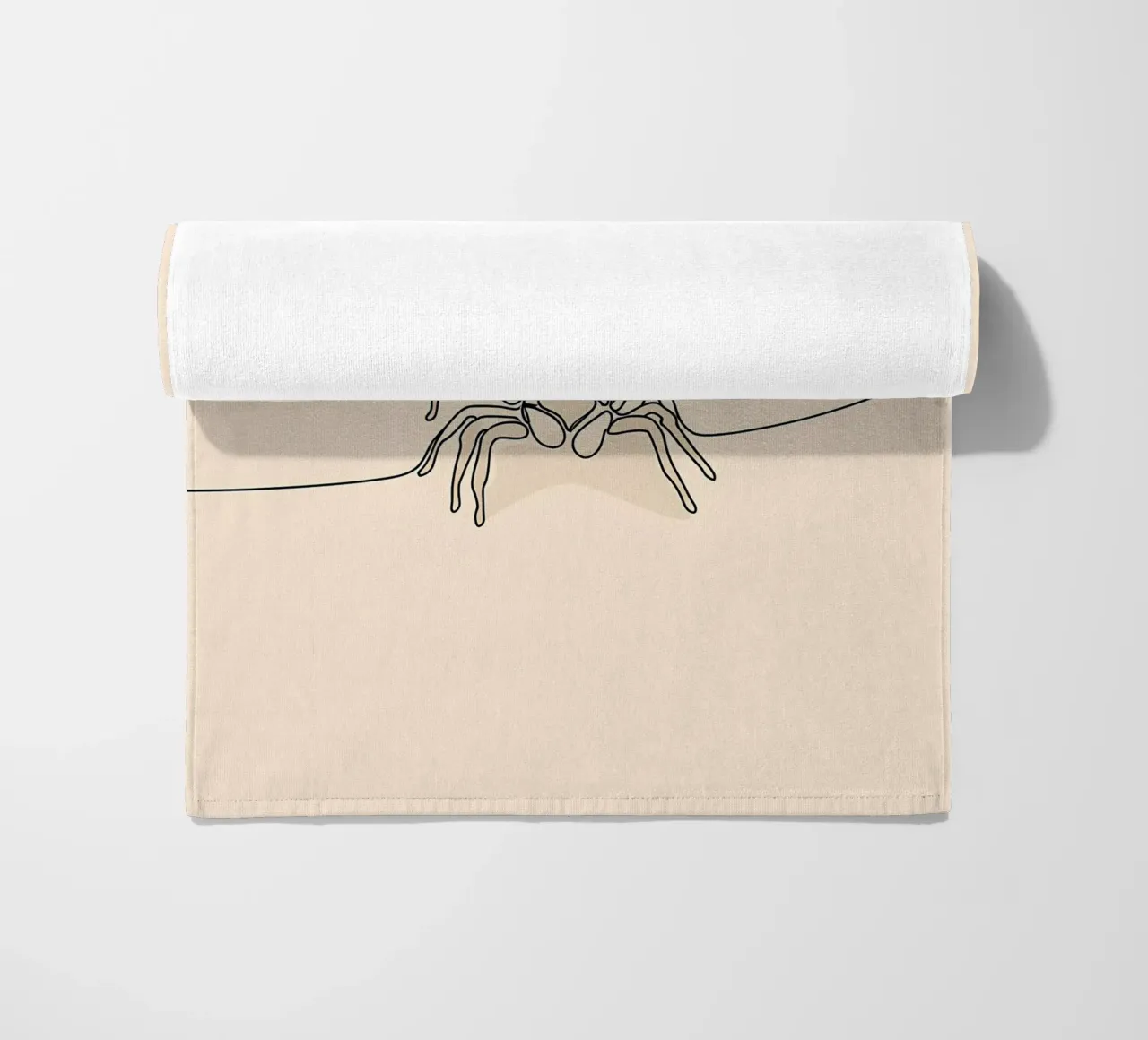 Disegno lineare minimalista di un ragno telo mare da Viv Line Art