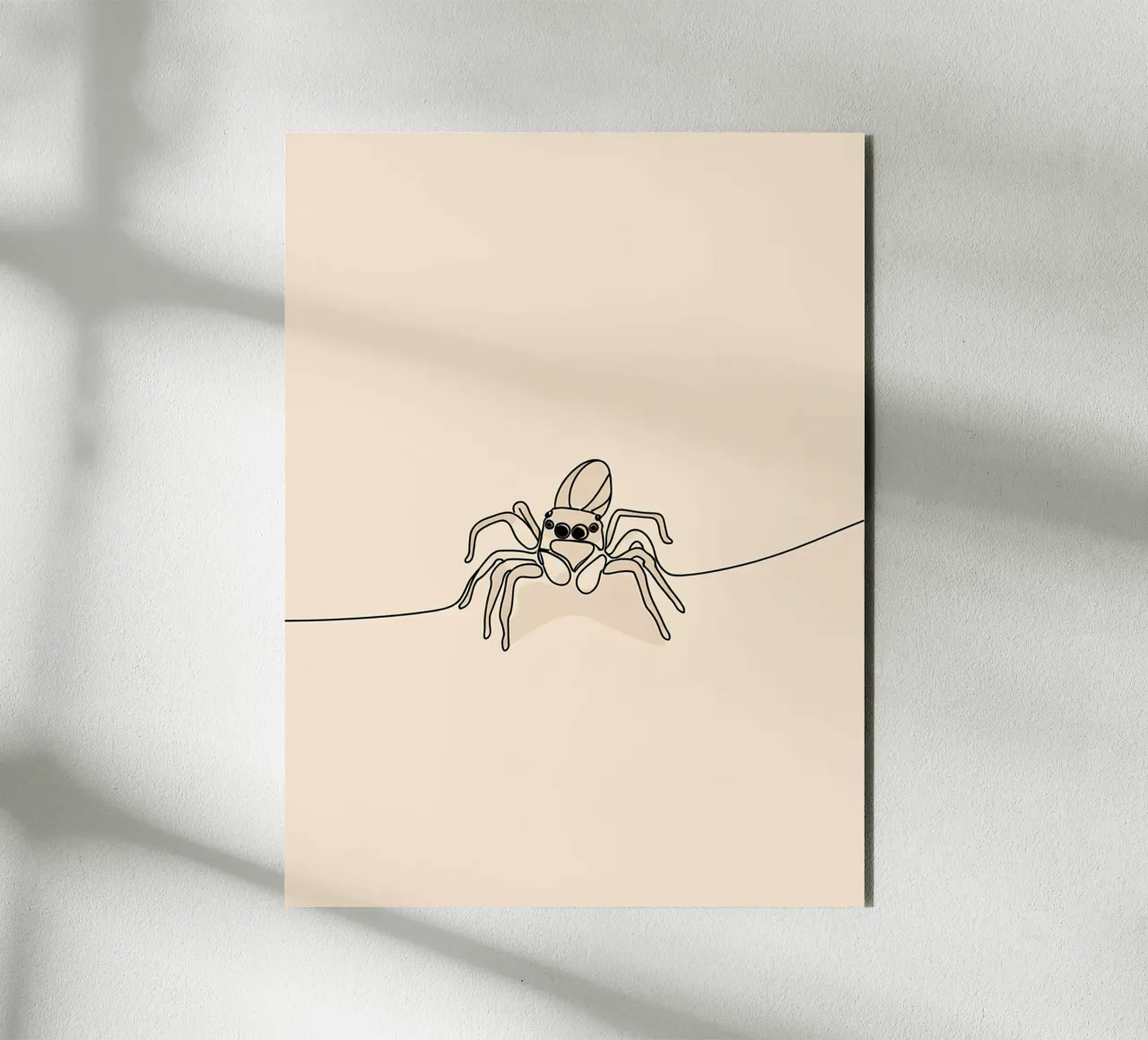 Spider Minimalist Line Art Drawing alu-dibond by Viv Line Art