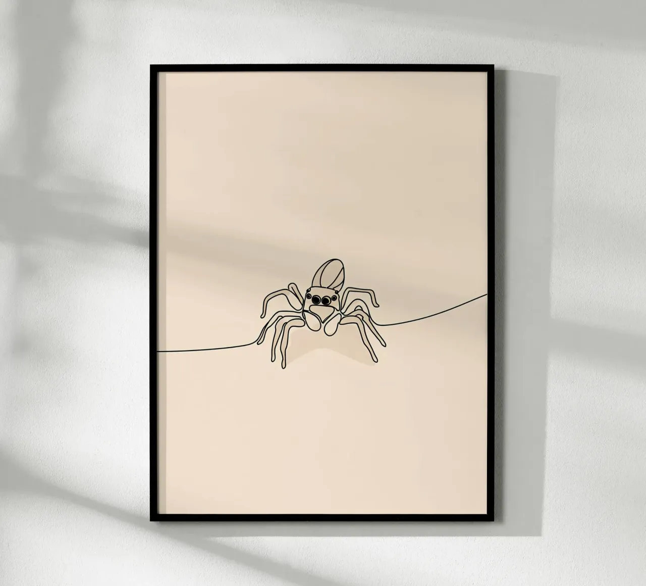 Disegno lineare minimalista di un ragno carta hahnemühle da Viv Line Art