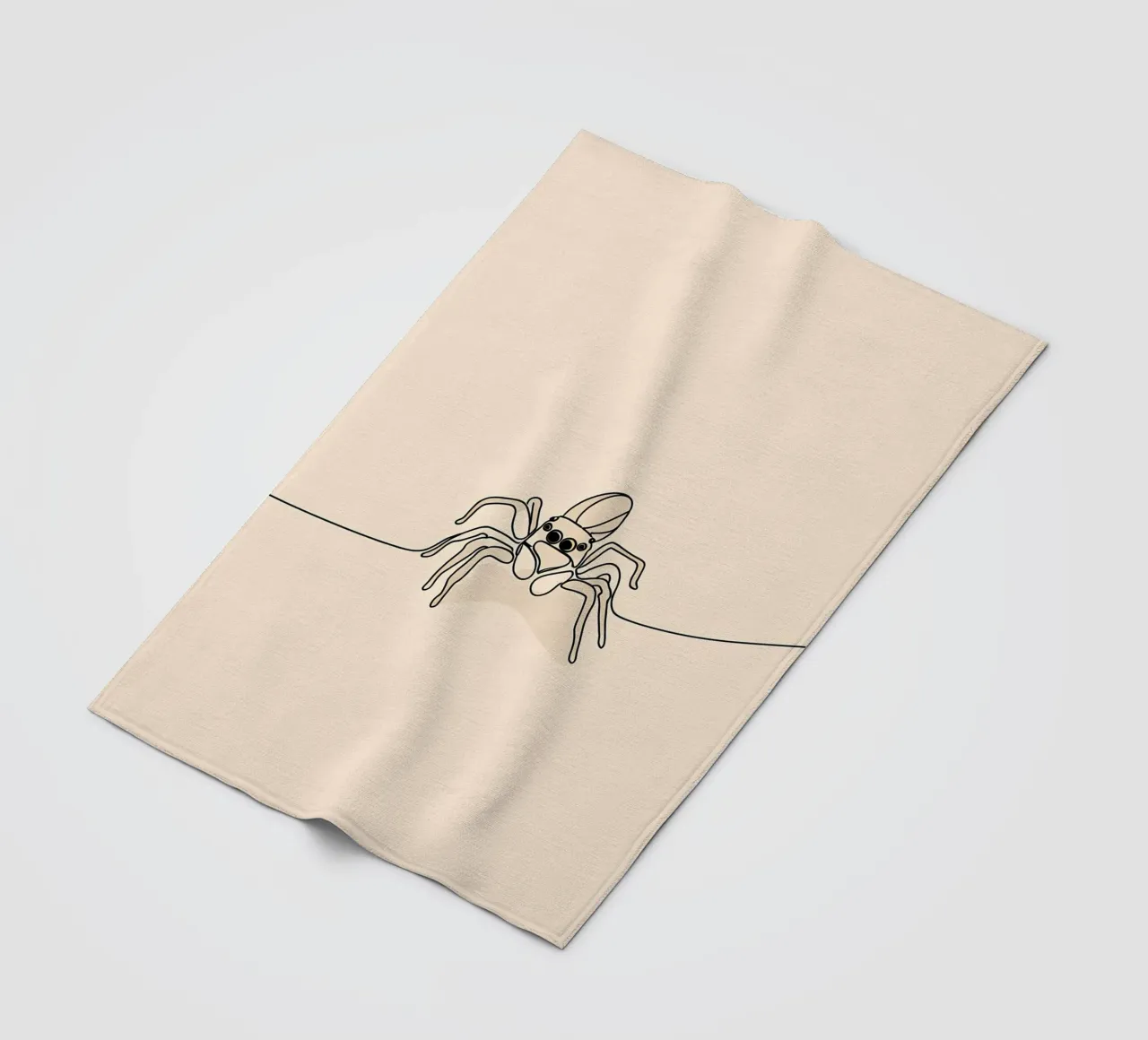 Disegno lineare minimalista di un ragno coperta in pile da Viv Line Art