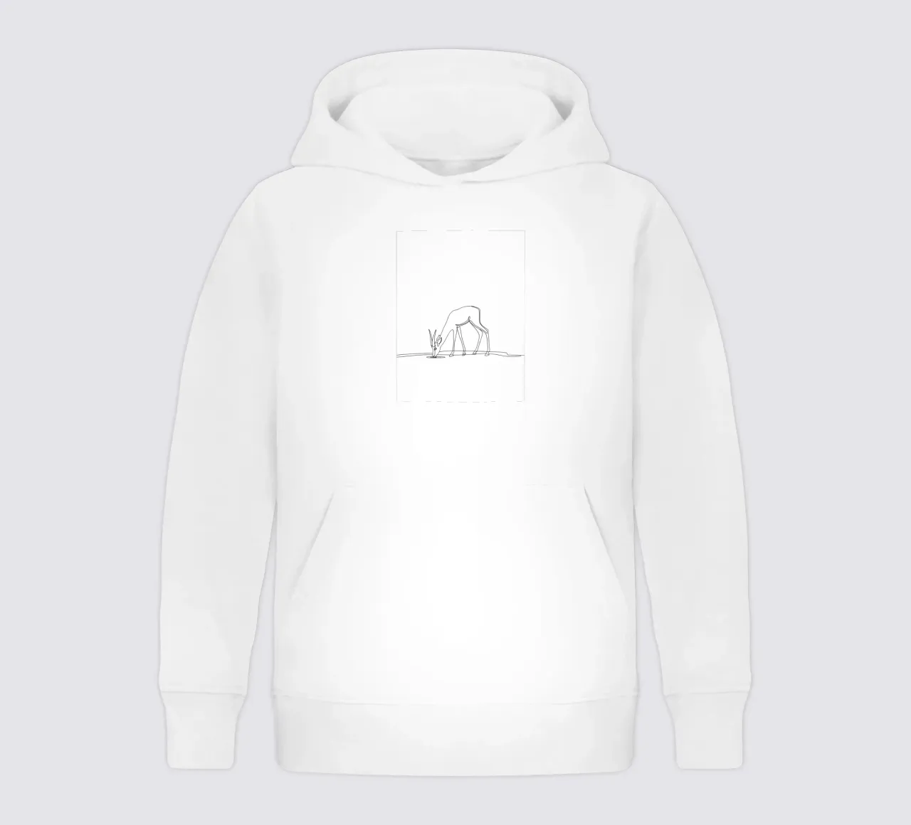Antelope Drinking Water Minimalist Line Art Drawing kids hoodie by Viv Line Art