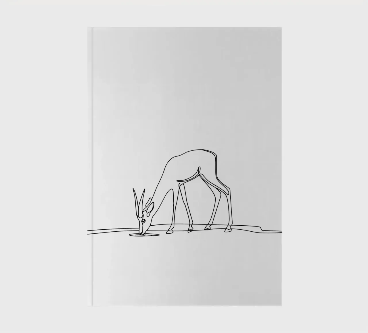 Antilope buvant de l'eau Dessin au trait minimaliste carnet de notes de Viv Line Art