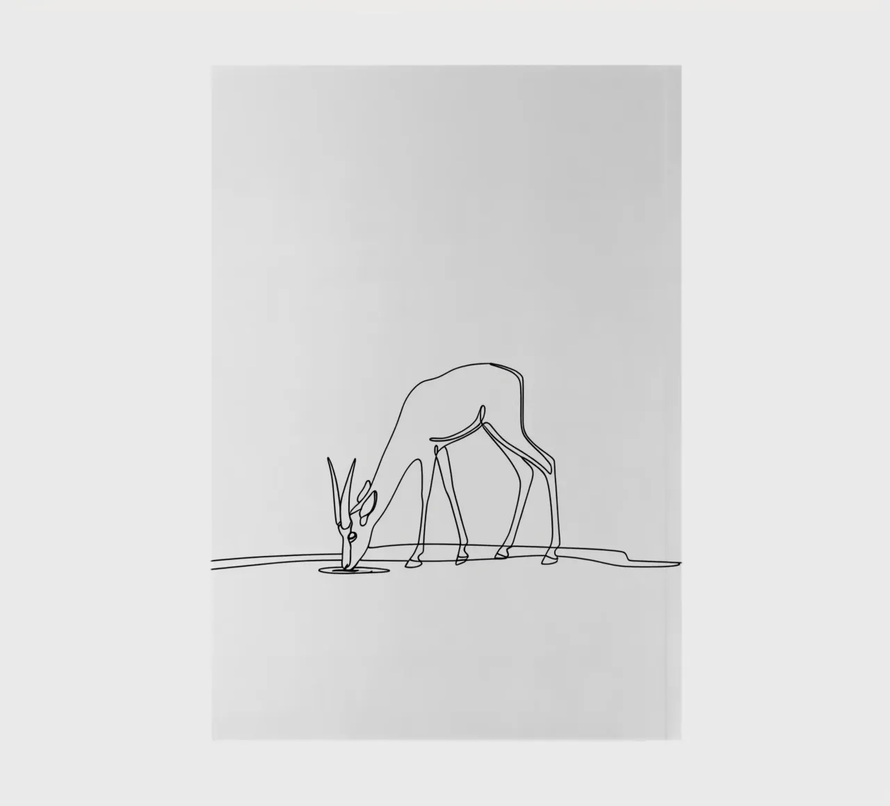 Antilope buvant de l'eau Dessin au trait minimaliste carnet de notes de Viv Line Art