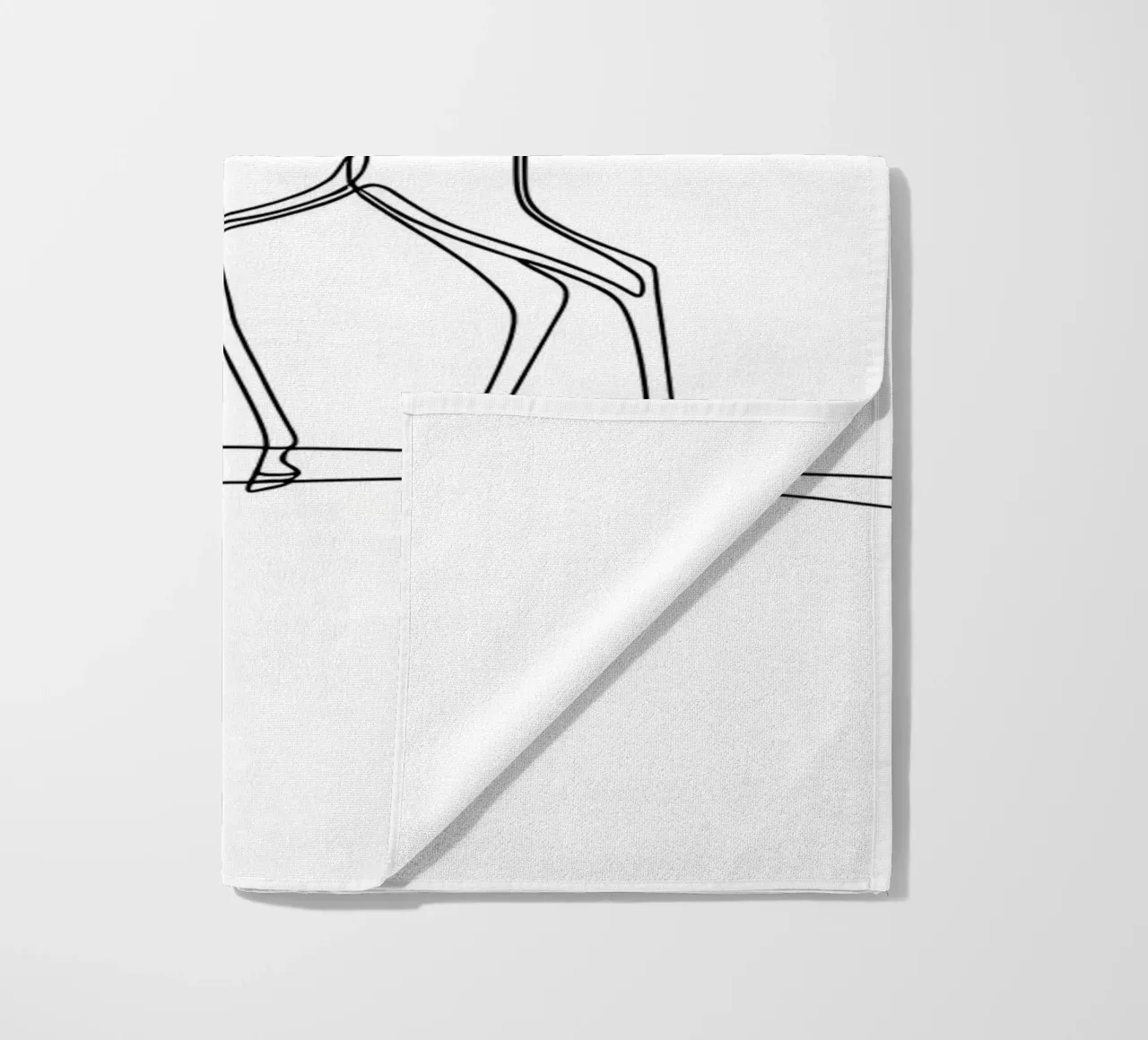 Antelope che beve acqua Disegno lineare minimalista telo mare da Viv Line Art