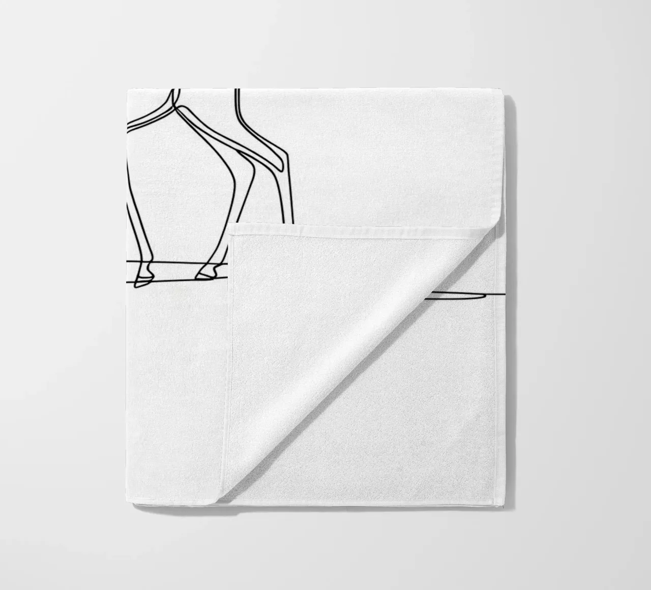 Antelope che beve acqua Disegno lineare minimalista telo mare da Viv Line Art