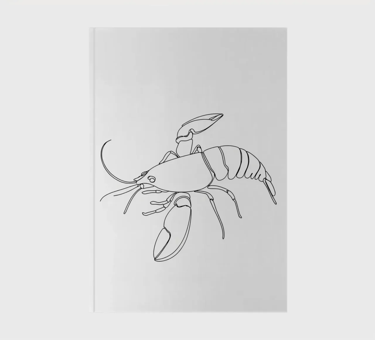 Lobster Minimalist Line Art Drawing notebook by Viv Line Art