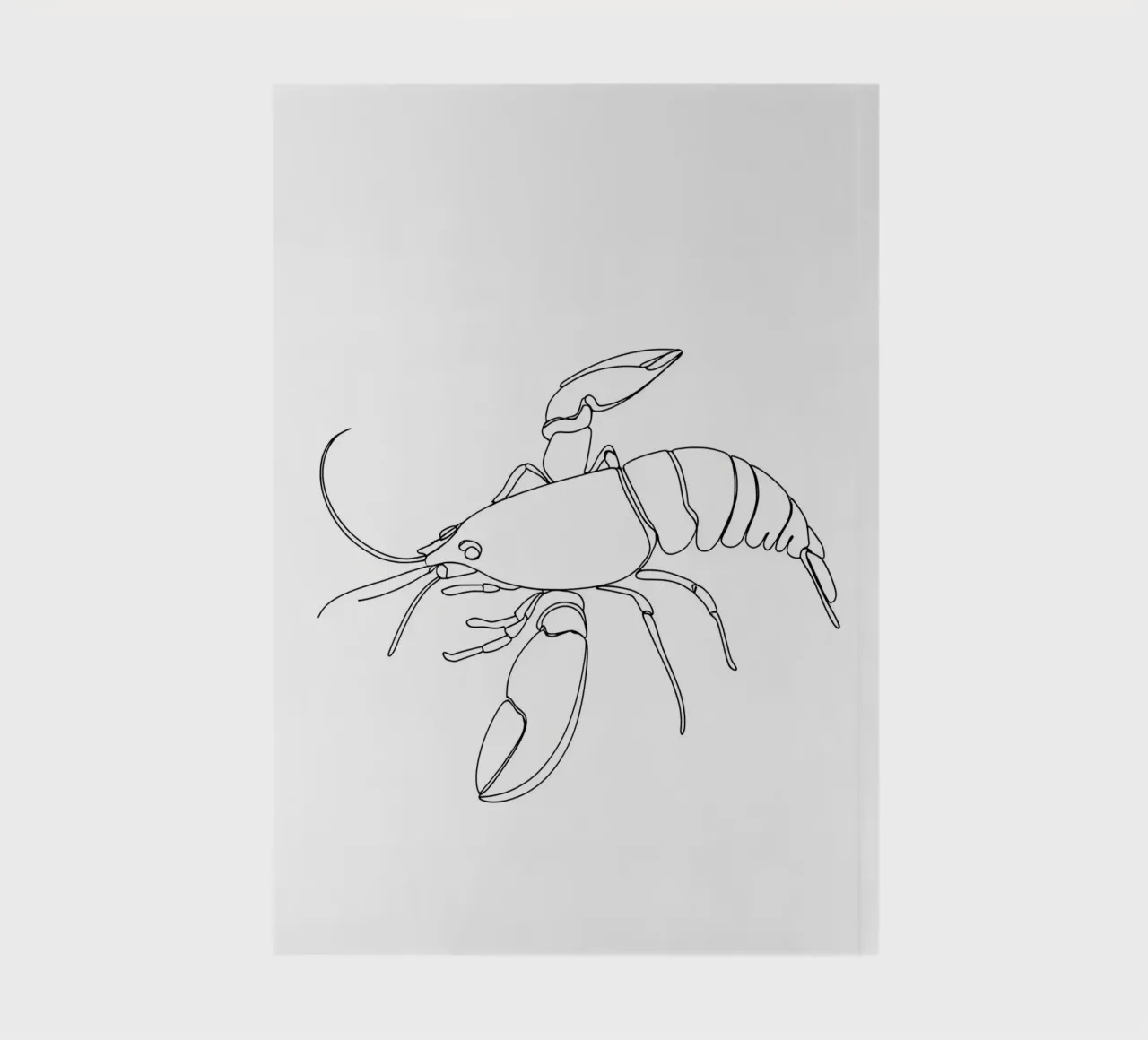 Lobster Minimalist Line Art Drawing notebook by Viv Line Art