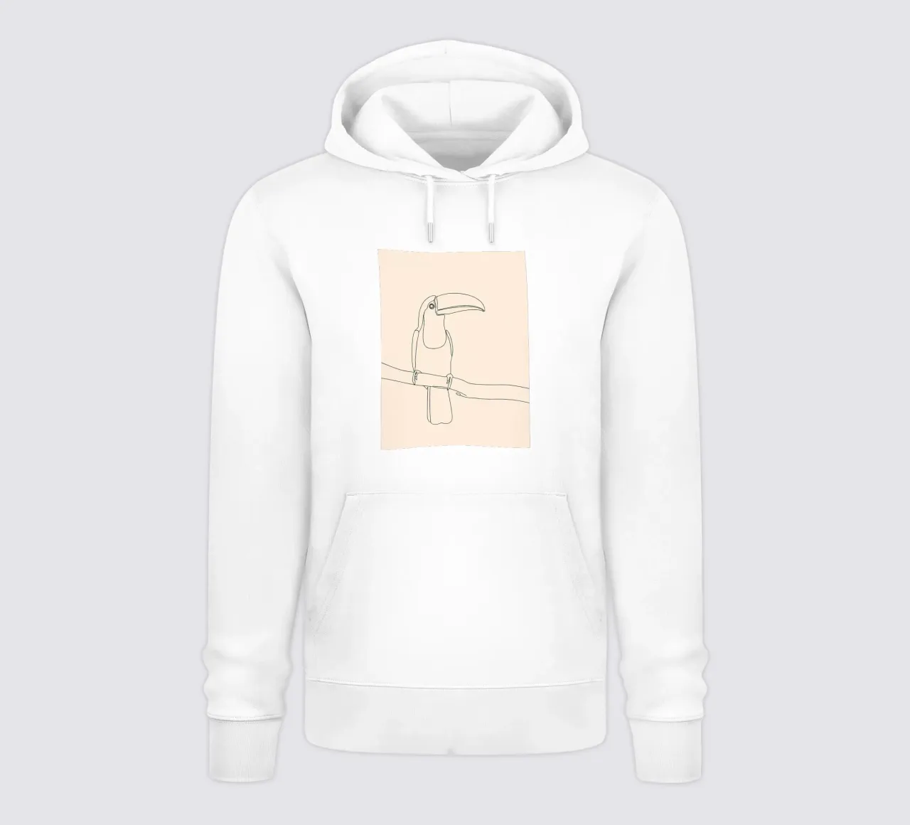 Toucan sur une branche Dessin au trait minimaliste sweat à capuche de Viv Line Art