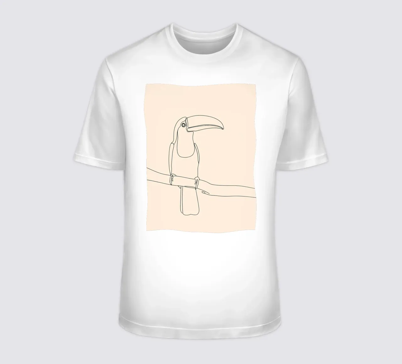 Toucan on the Branch Minimalist Line Art Drawing t-shirt by Viv Line Art