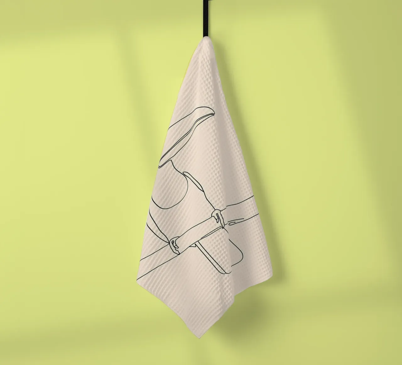 Toucan sur une branche Dessin au trait minimaliste torchon de Viv Line Art