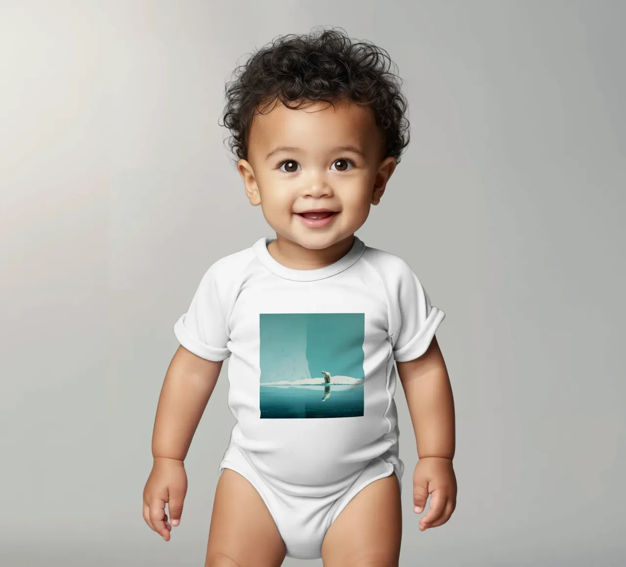 Orso polare minimale 4 body neonato maniche corte da Minimal Animal Art