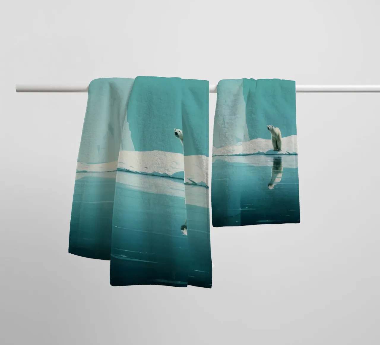 Orso polare minimale 4 asciugamano da bagno da Minimal Animal Art