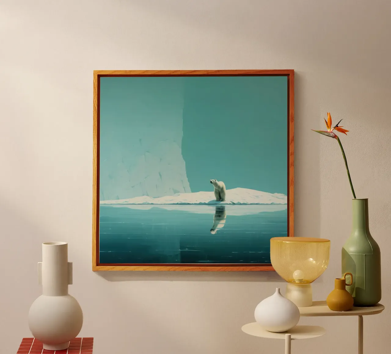 Orso polare minimale 4 plexiglass da Minimal Animal Art