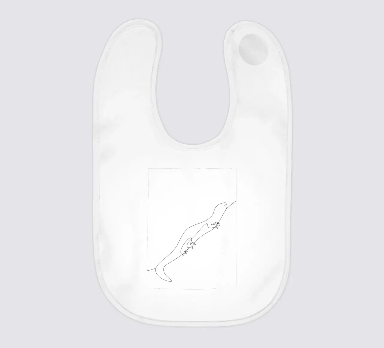 Gecko Minimalist Line Art Drawing baby bib by Viv Line Art