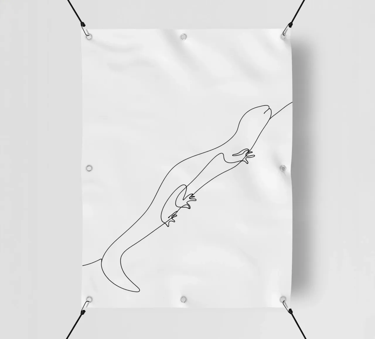 Gecko Minimalist Line Art Drawing pvc cover by Viv Line Art