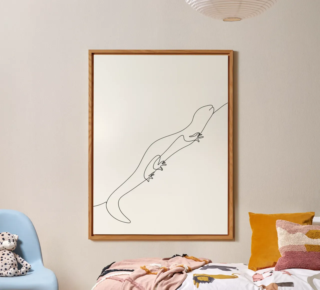 Gecko Minimalist Line Art Drawing alu-dibond by Viv Line Art