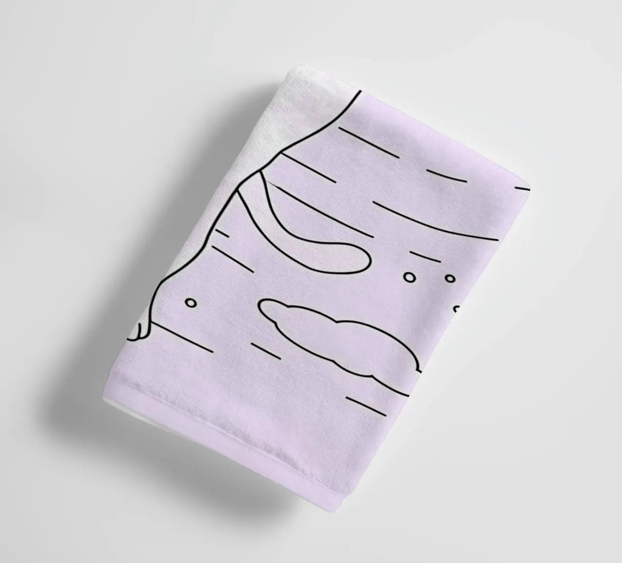 Cat in the Dreamland Minimalist Line Art Drawing towel by Viv Line Art