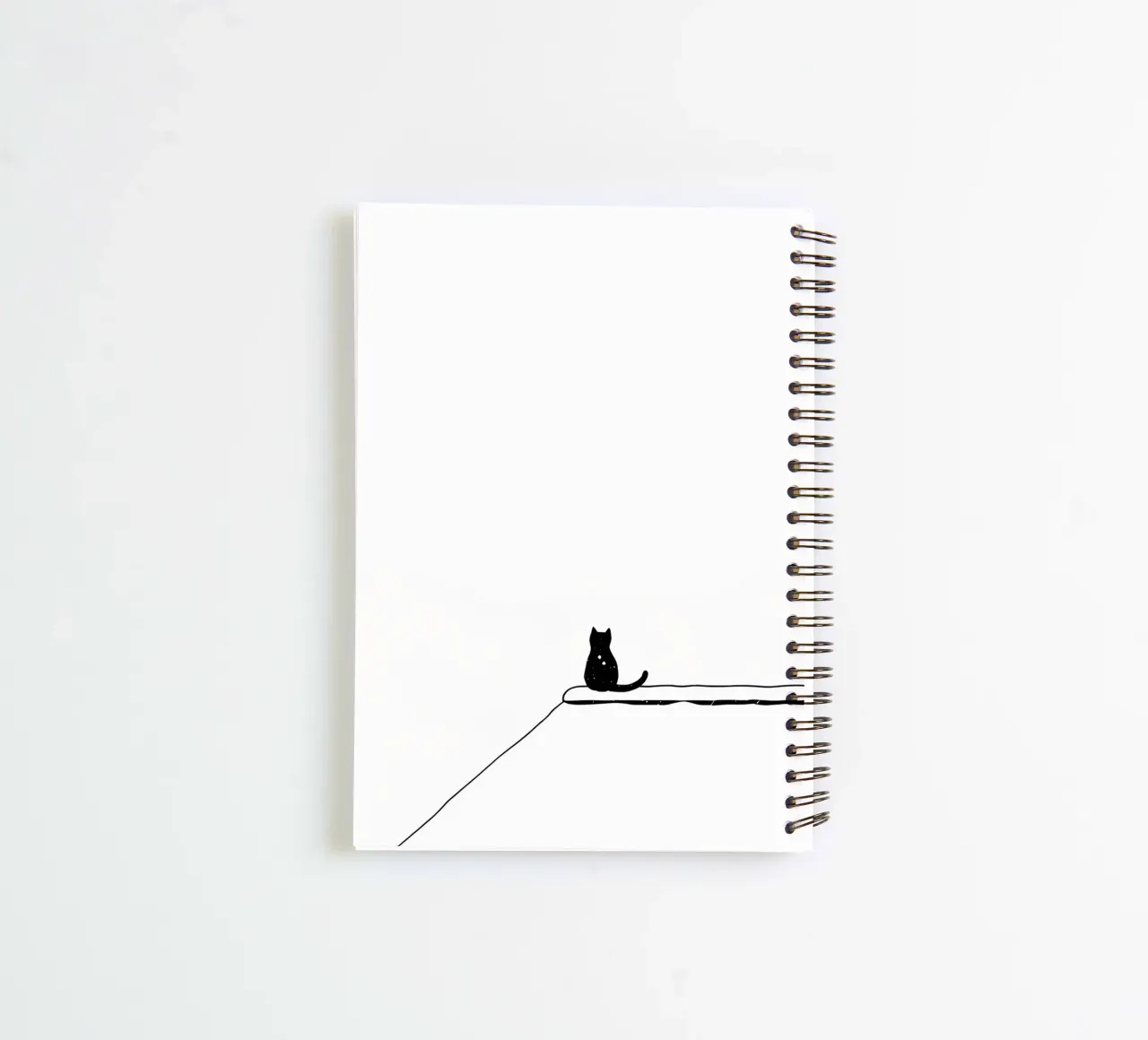 Cat Sitting on the Edge Minimalist Line Art Drawing spiral notebook by Viv Line Art