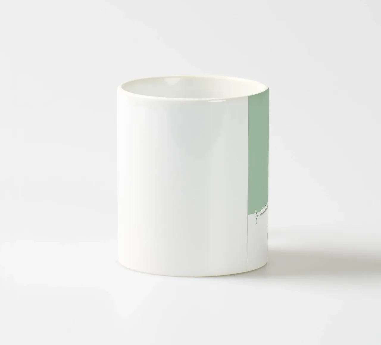 Chat dormant avec des fleurs Dessin au trait minimaliste mug en céramique de Viv Line Art