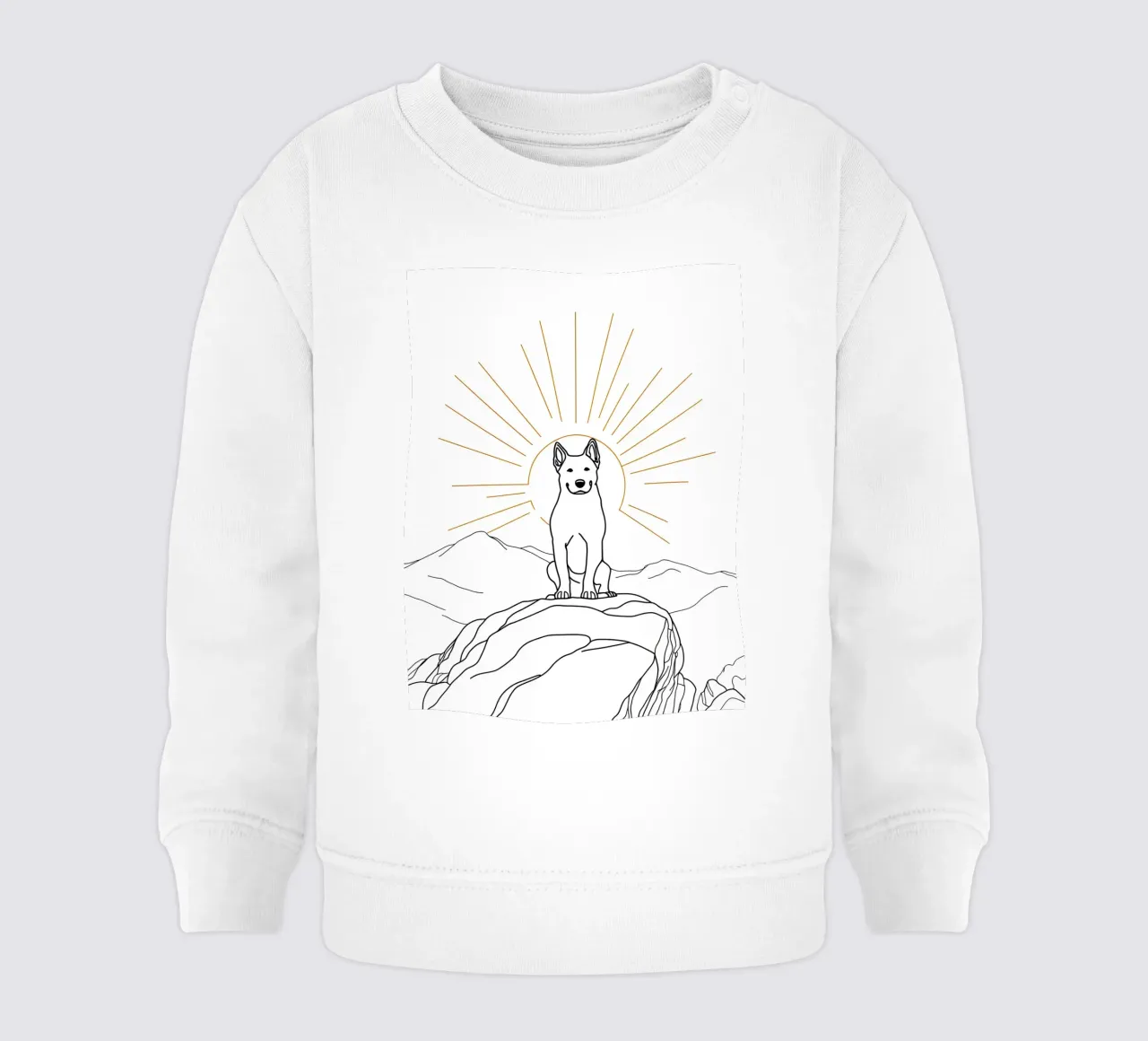 Cane all'alba Line Art minimalista 2 felpa neonato da Viv Line Art