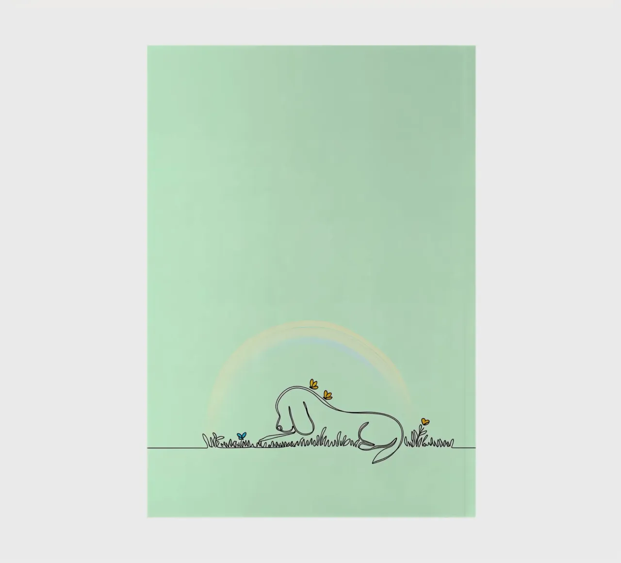 Chien se reposant dans un champ de fleurs Dessin au trait minimaliste carnet de notes de Viv Line Art