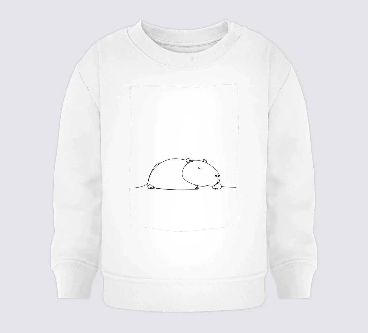 Capybara Sleeping Minimalist Line Art Drawing baby sweatshirt by Viv Line Art