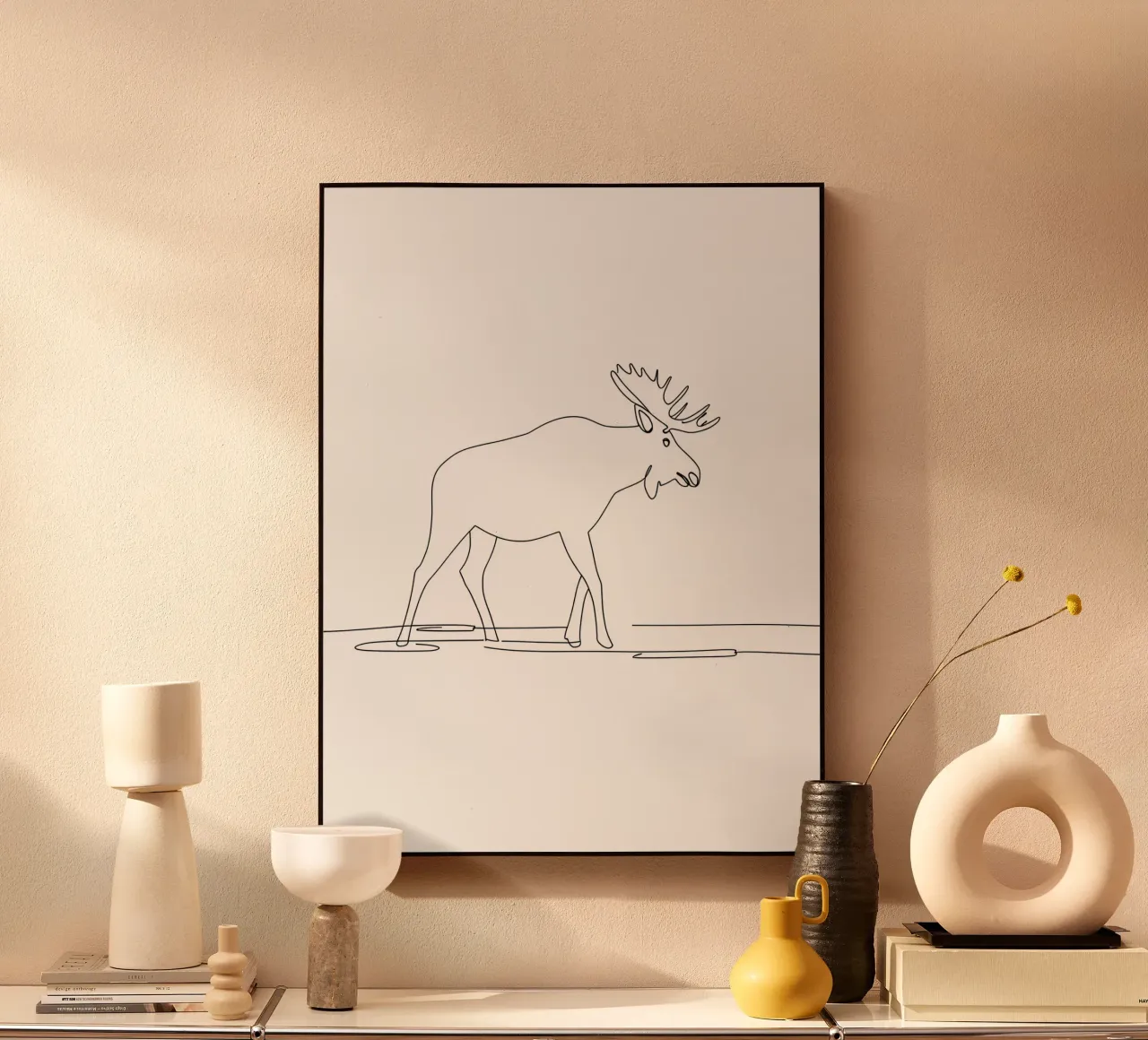Elch Minimalist Line Art Zeichnung Acryl-Glas von Viv Line Art