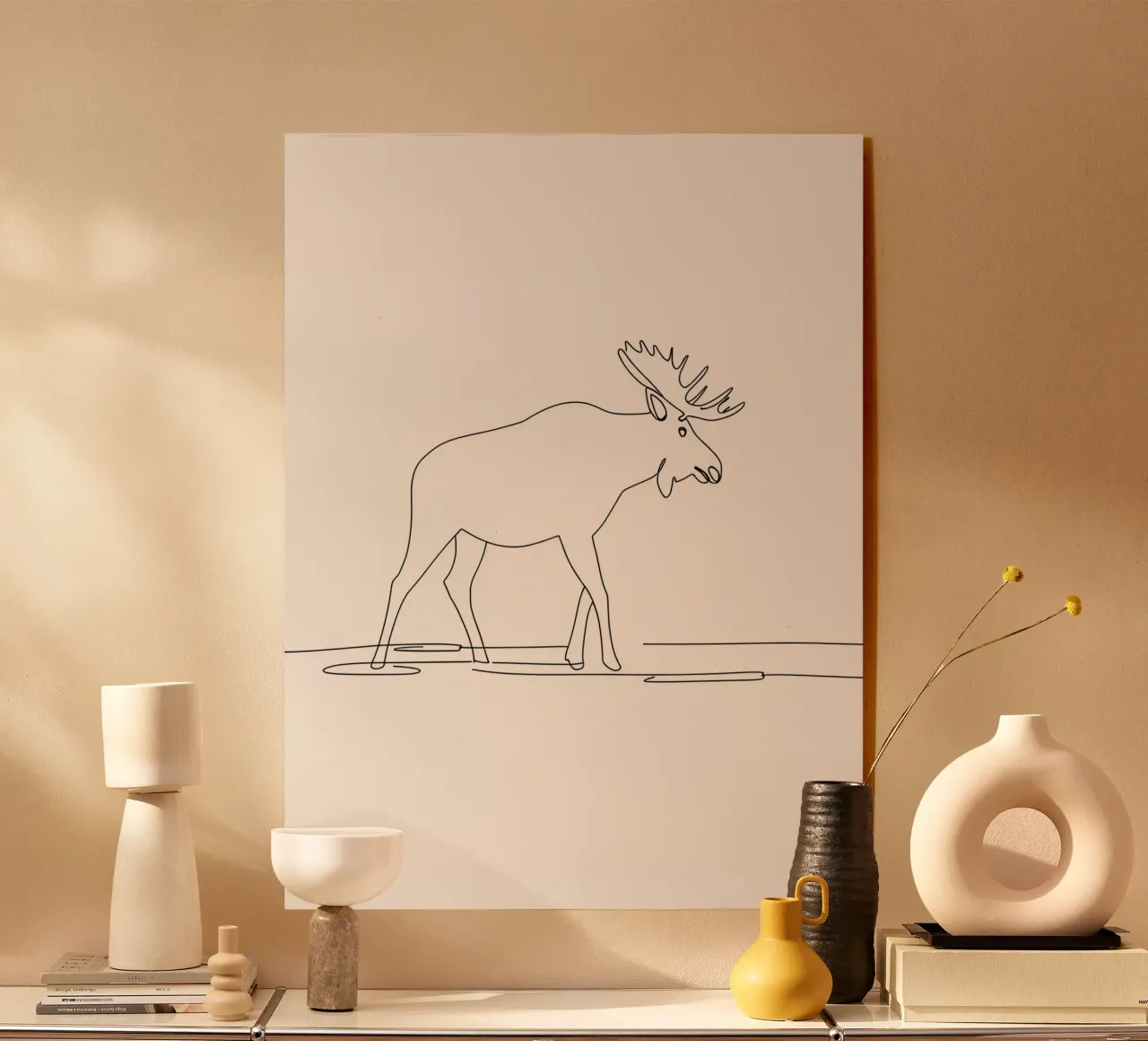 Elch Minimalist Line Art Zeichnung Acryl-Glas von Viv Line Art