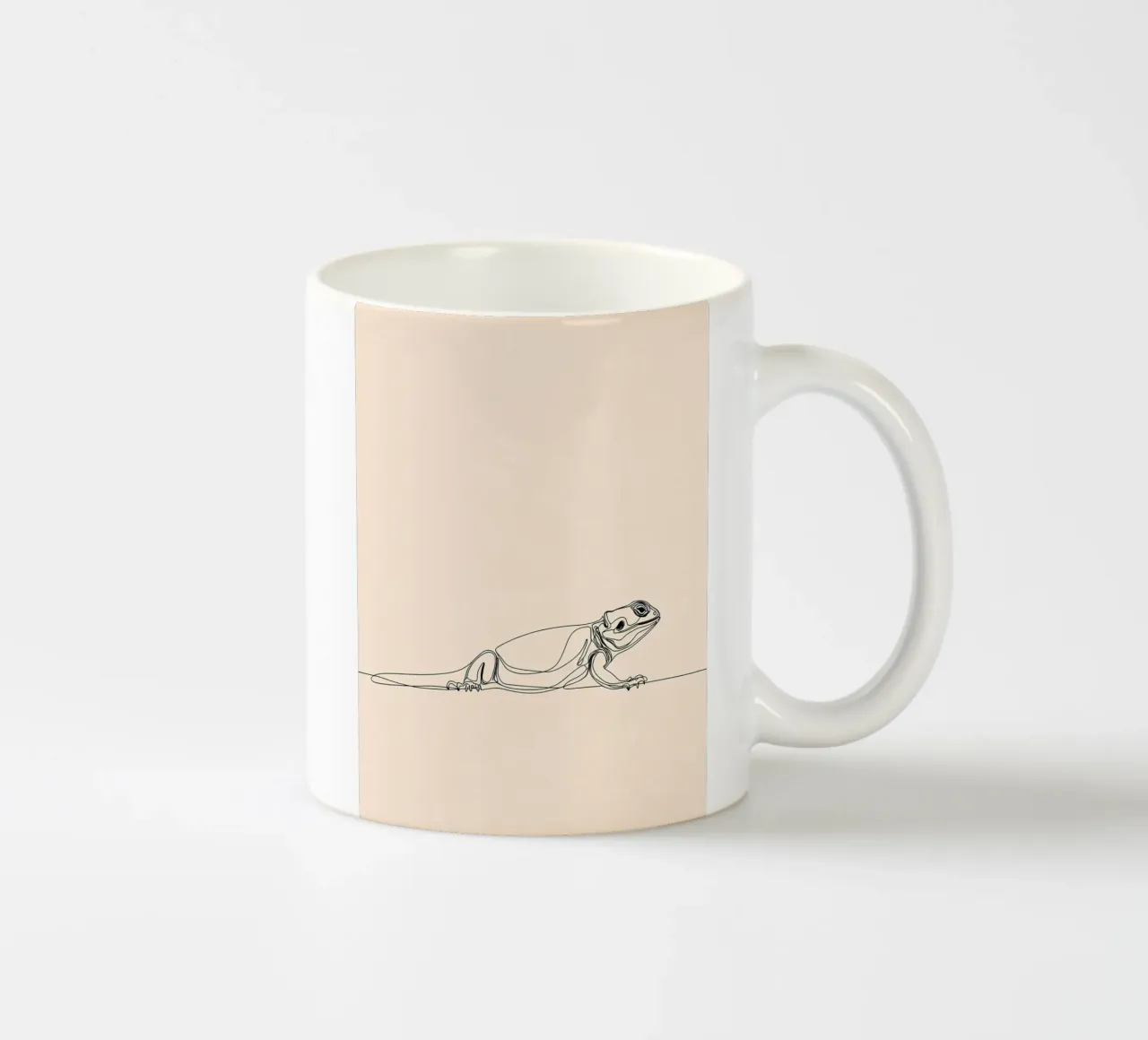 Lizard Minimalist Line Art Drawing ceramic mug by Viv Line Art