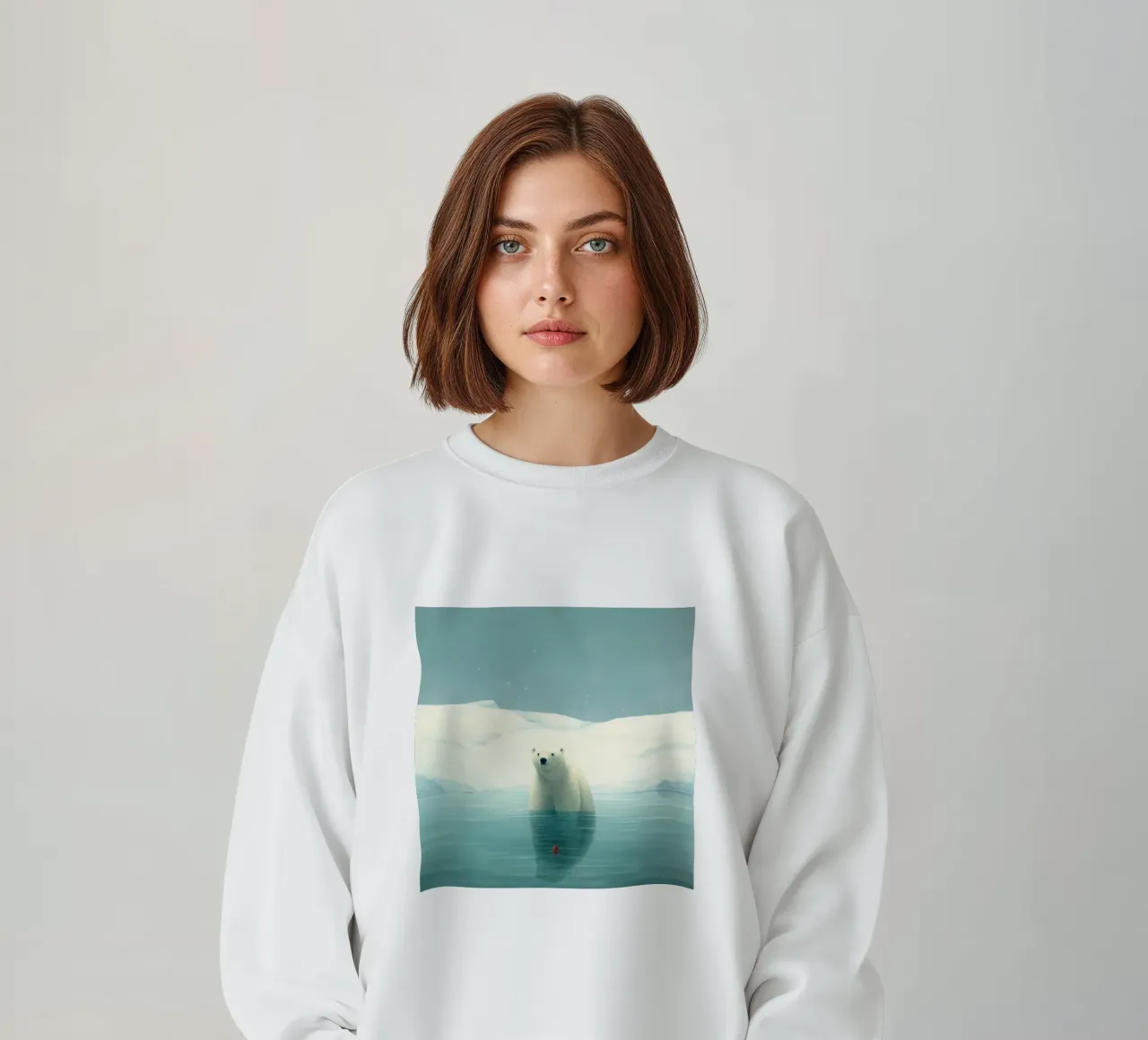 Minimal ijsbeer 1 sweatshirt van Minimal Animal Art