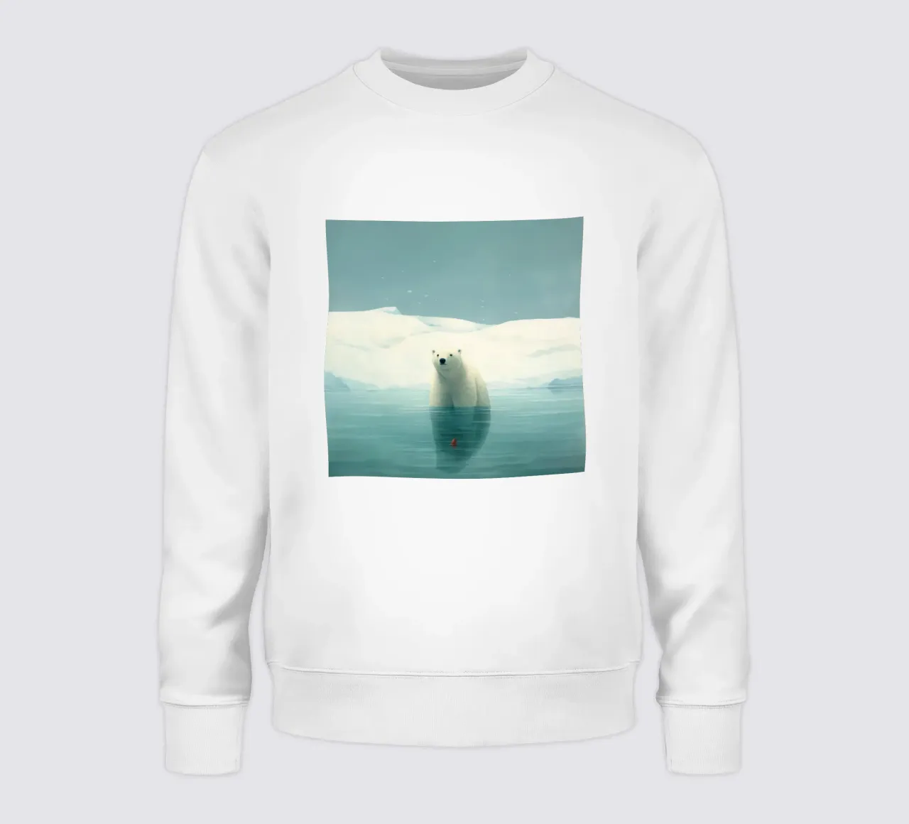 Minimal ijsbeer 1 sweatshirt van Minimal Animal Art