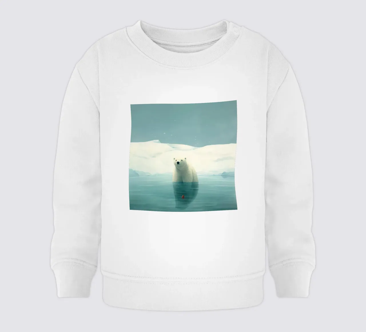 Orso polare minimo 1 felpa neonato da Minimal Animal Art