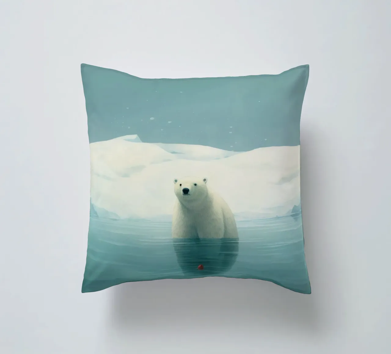 Orso polare minimo 1 cuscino da Minimal Animal Art