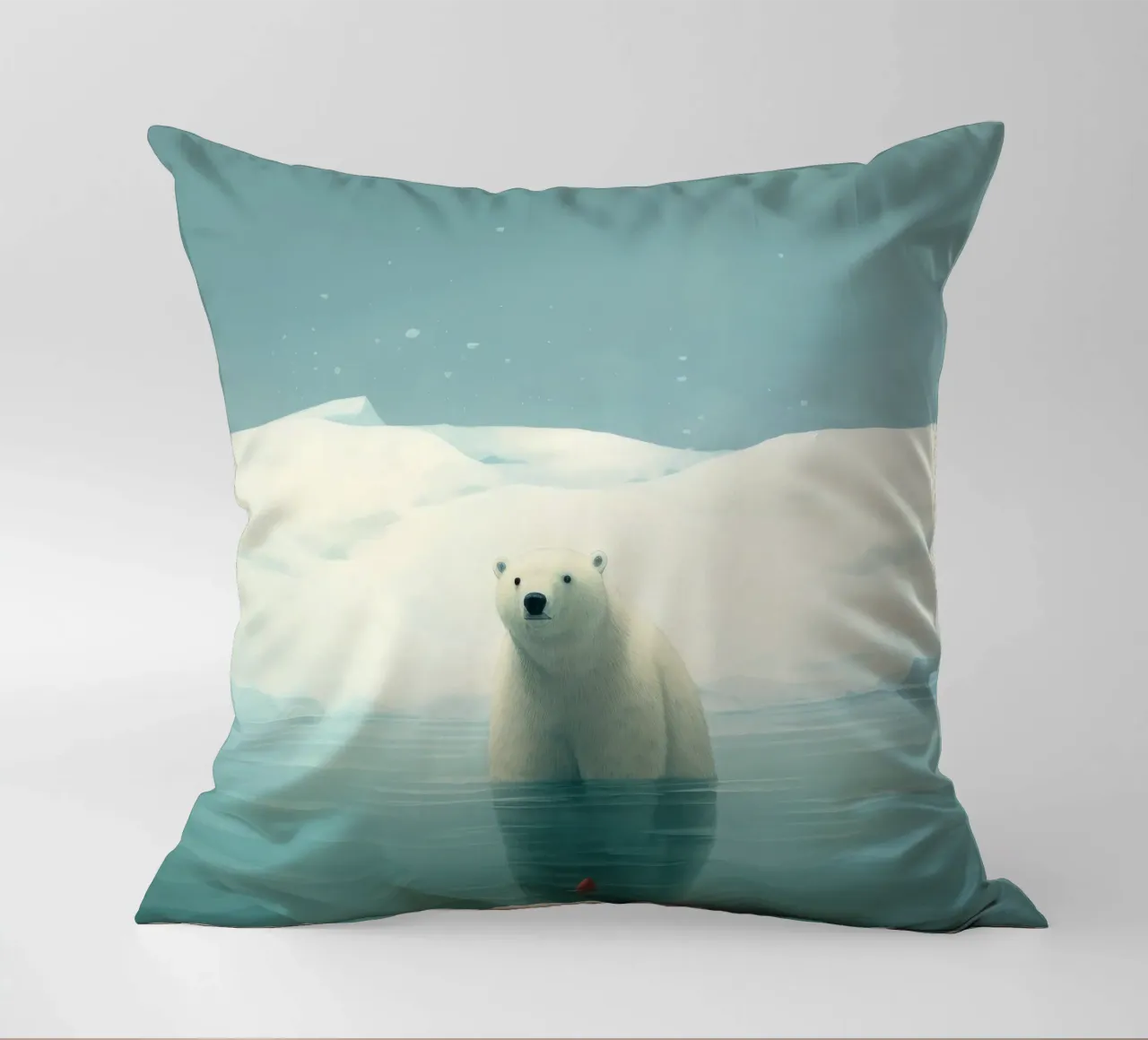 Orso polare minimo 1 cuscino da Minimal Animal Art
