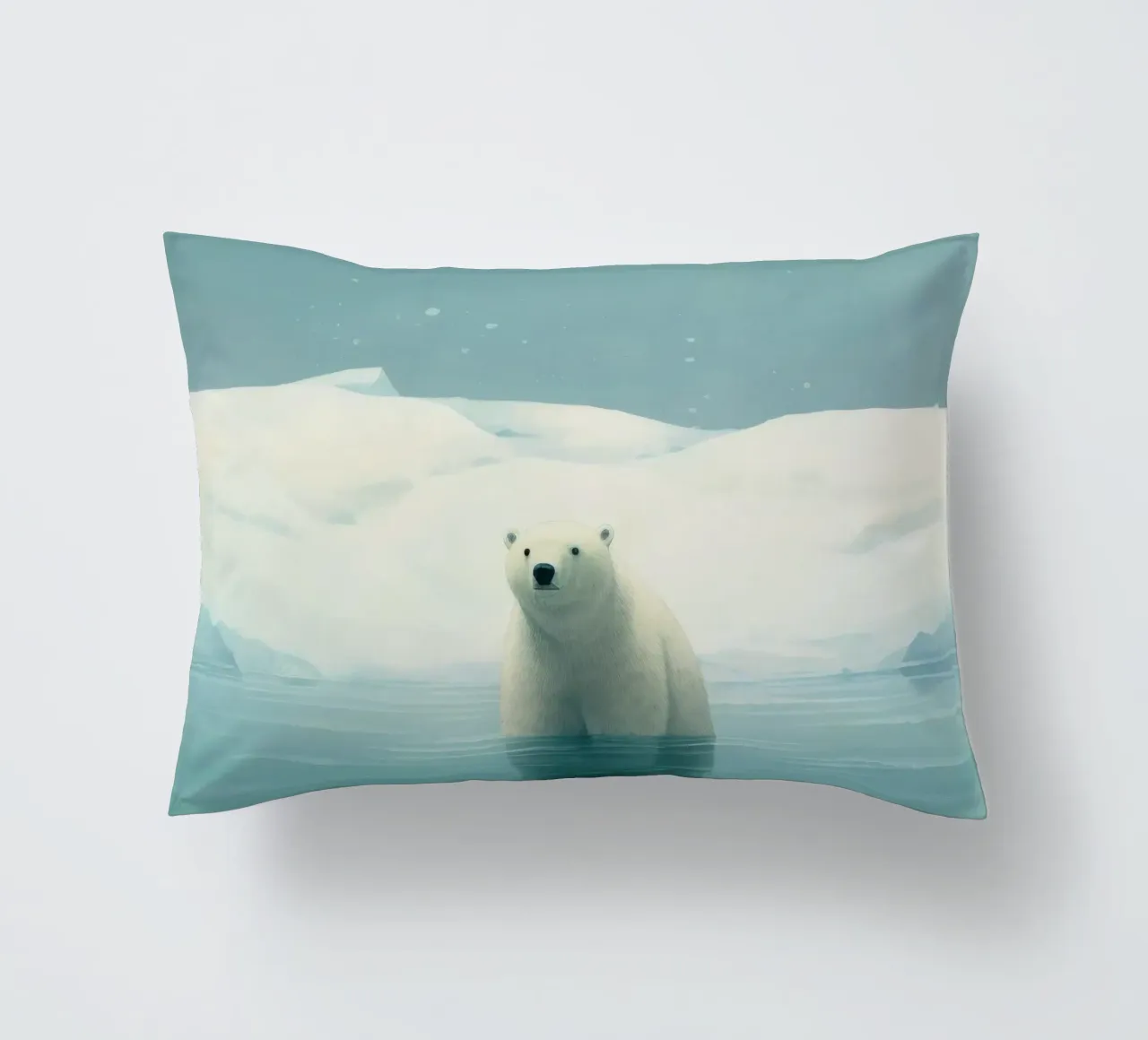 Orso polare minimo 1 cuscino da Minimal Animal Art