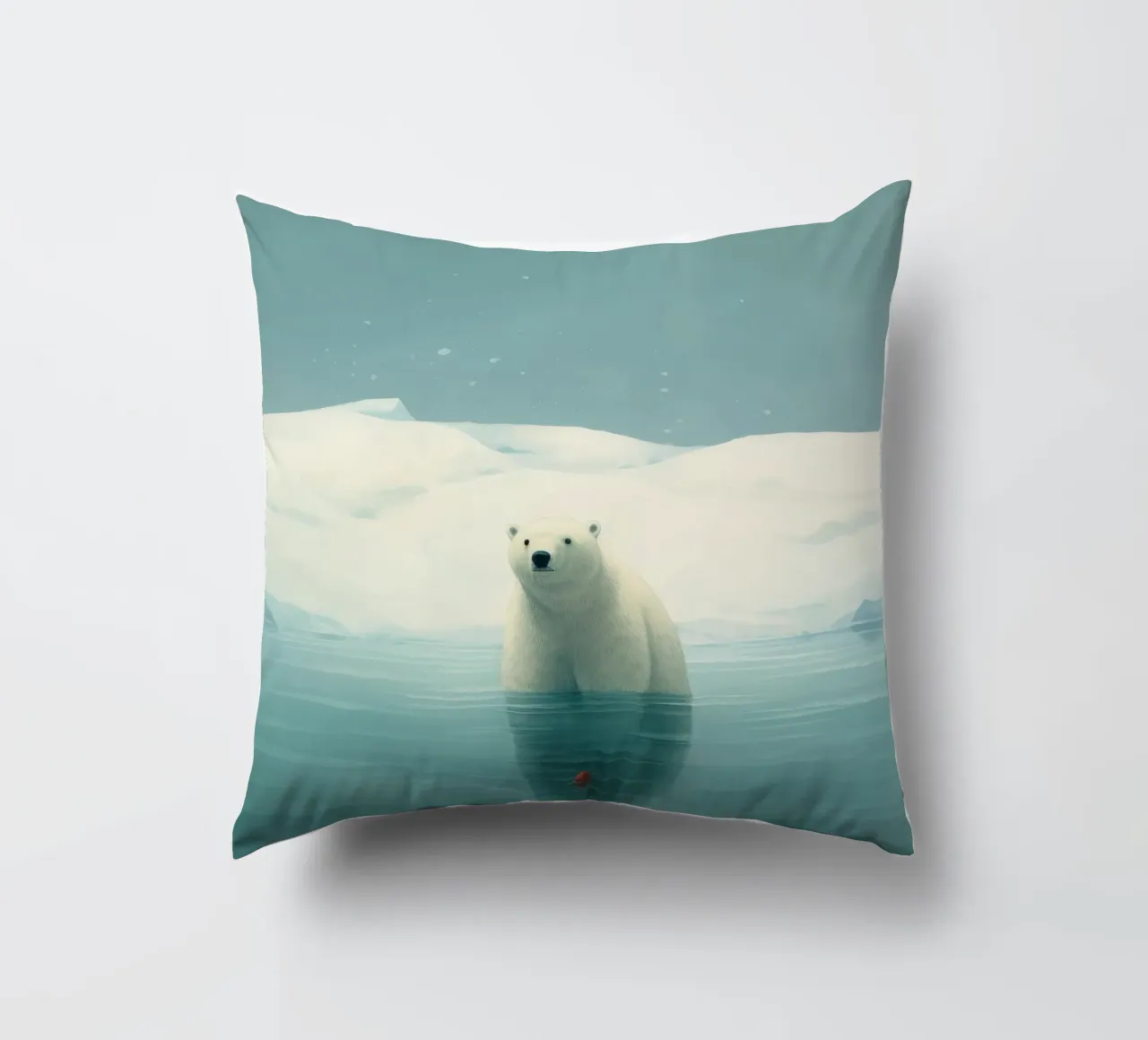 Orso polare minimo 1 cuscino da Minimal Animal Art