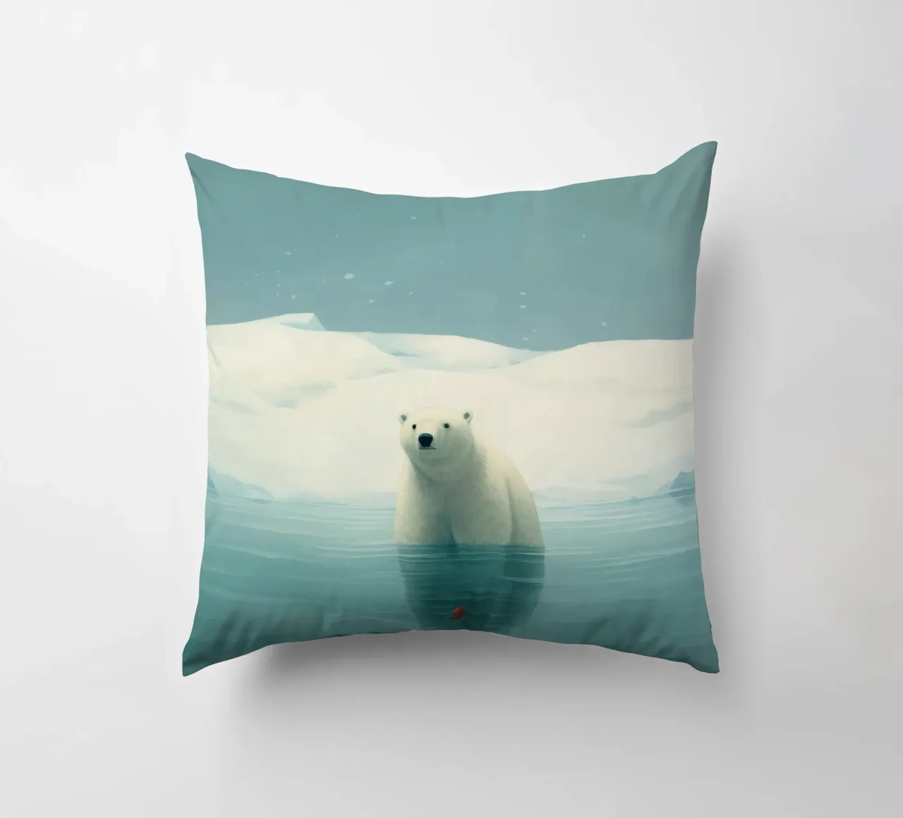 Orso polare minimo 1 cuscino da Minimal Animal Art