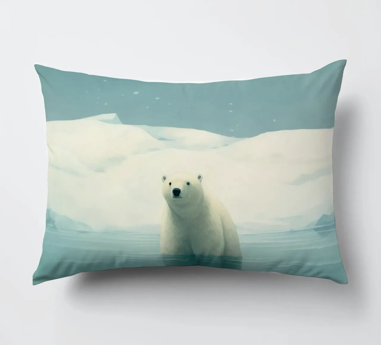 Orso polare minimo 1 cuscino da Minimal Animal Art