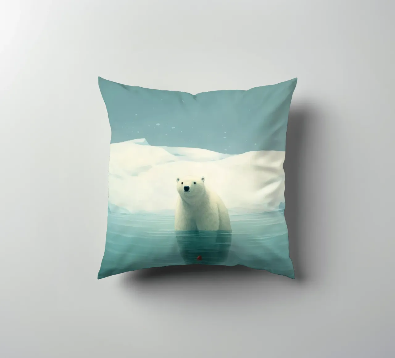 Orso polare minimo 1 cuscino da Minimal Animal Art
