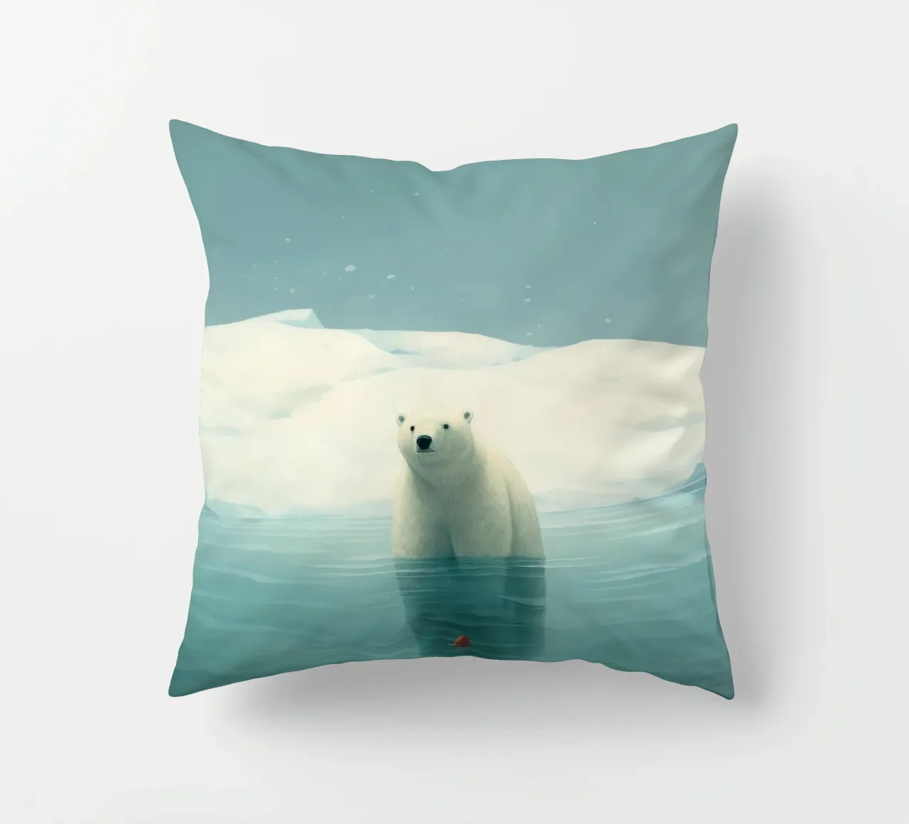 Orso polare minimo 1 cuscino da Minimal Animal Art