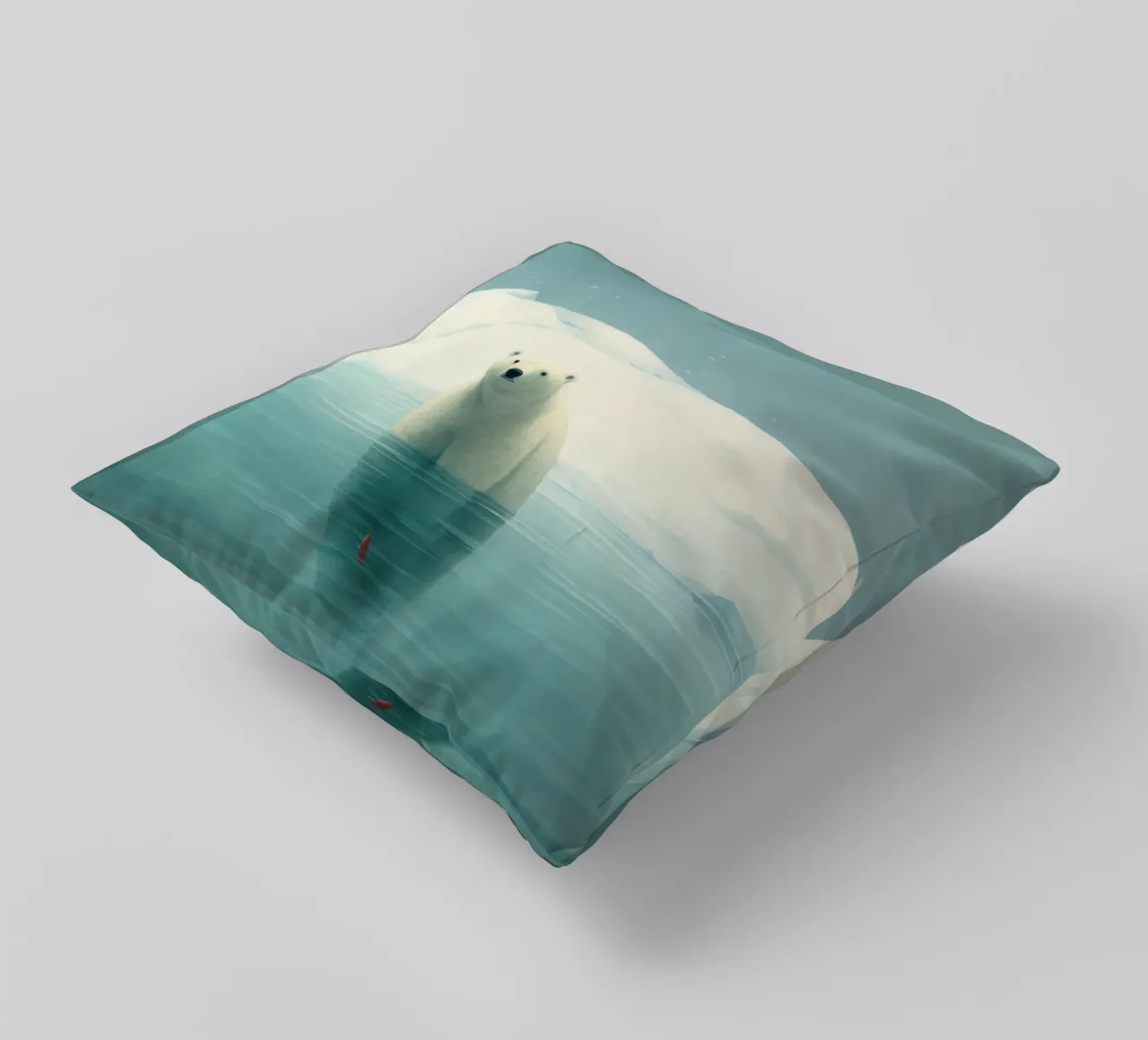 Orso polare minimo 1 cuscino da Minimal Animal Art