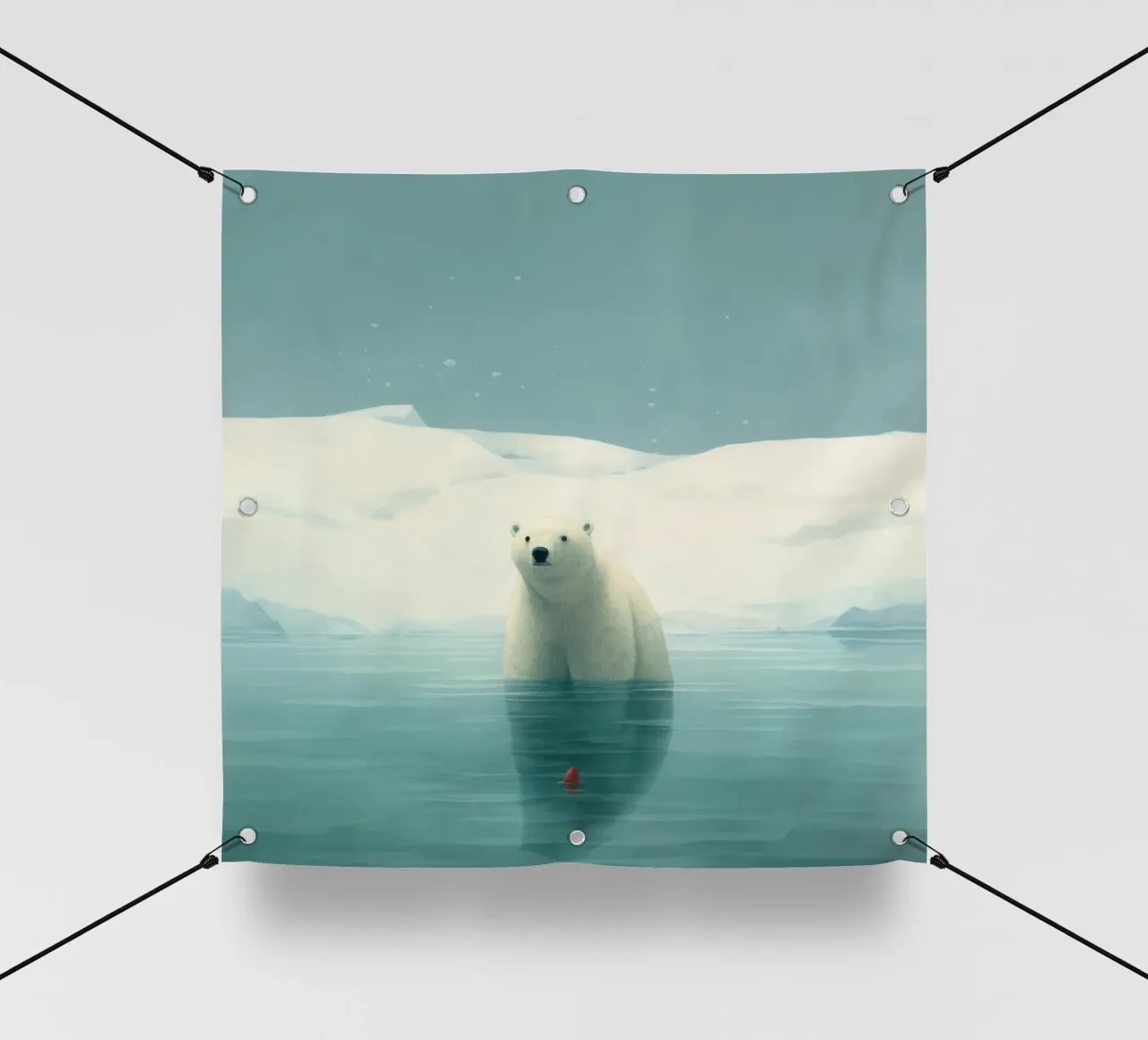 Orso polare minimo 1 telo in pvc da Minimal Animal Art