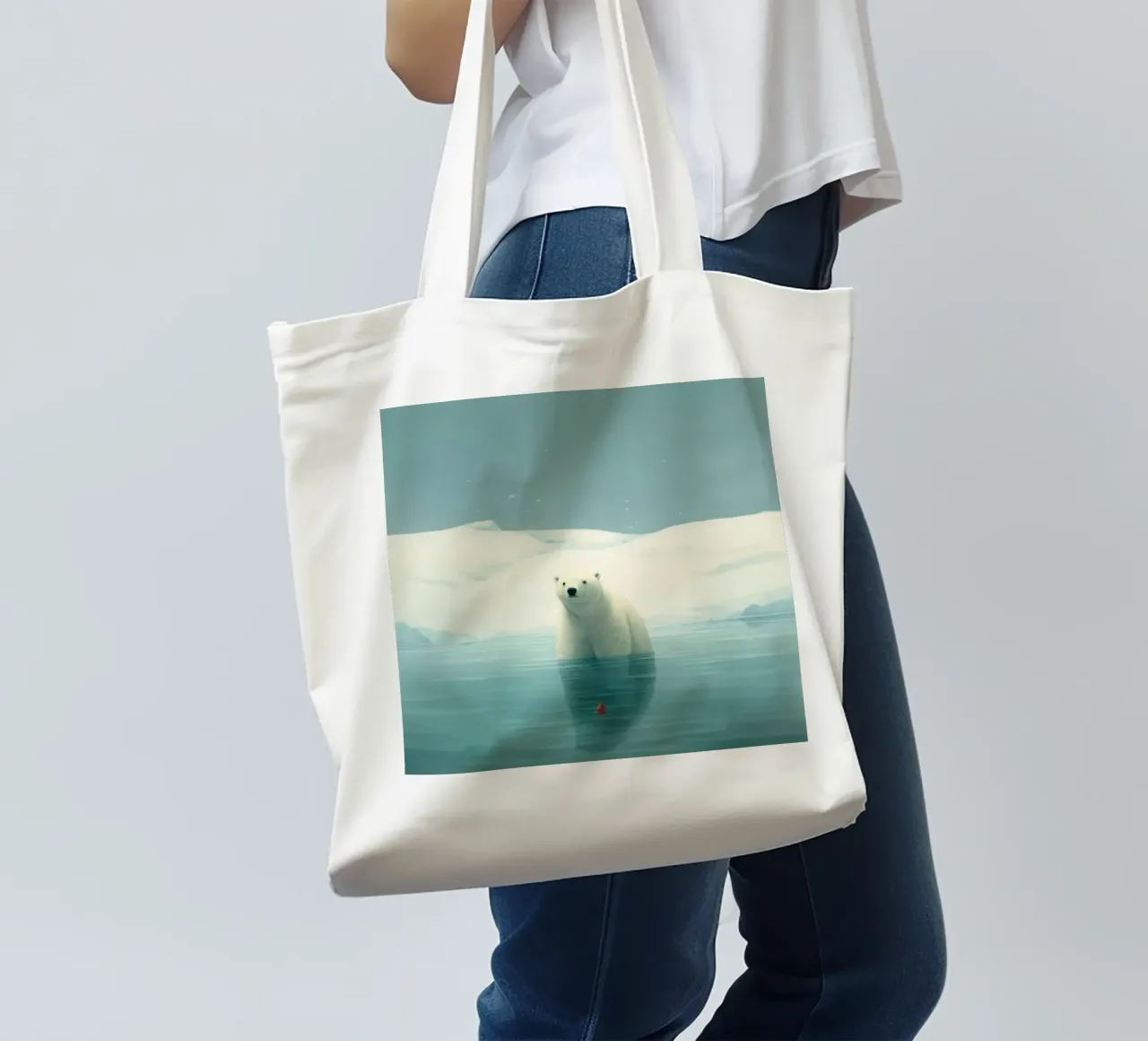 Orso polare minimo 1 borsa in juta da Minimal Animal Art