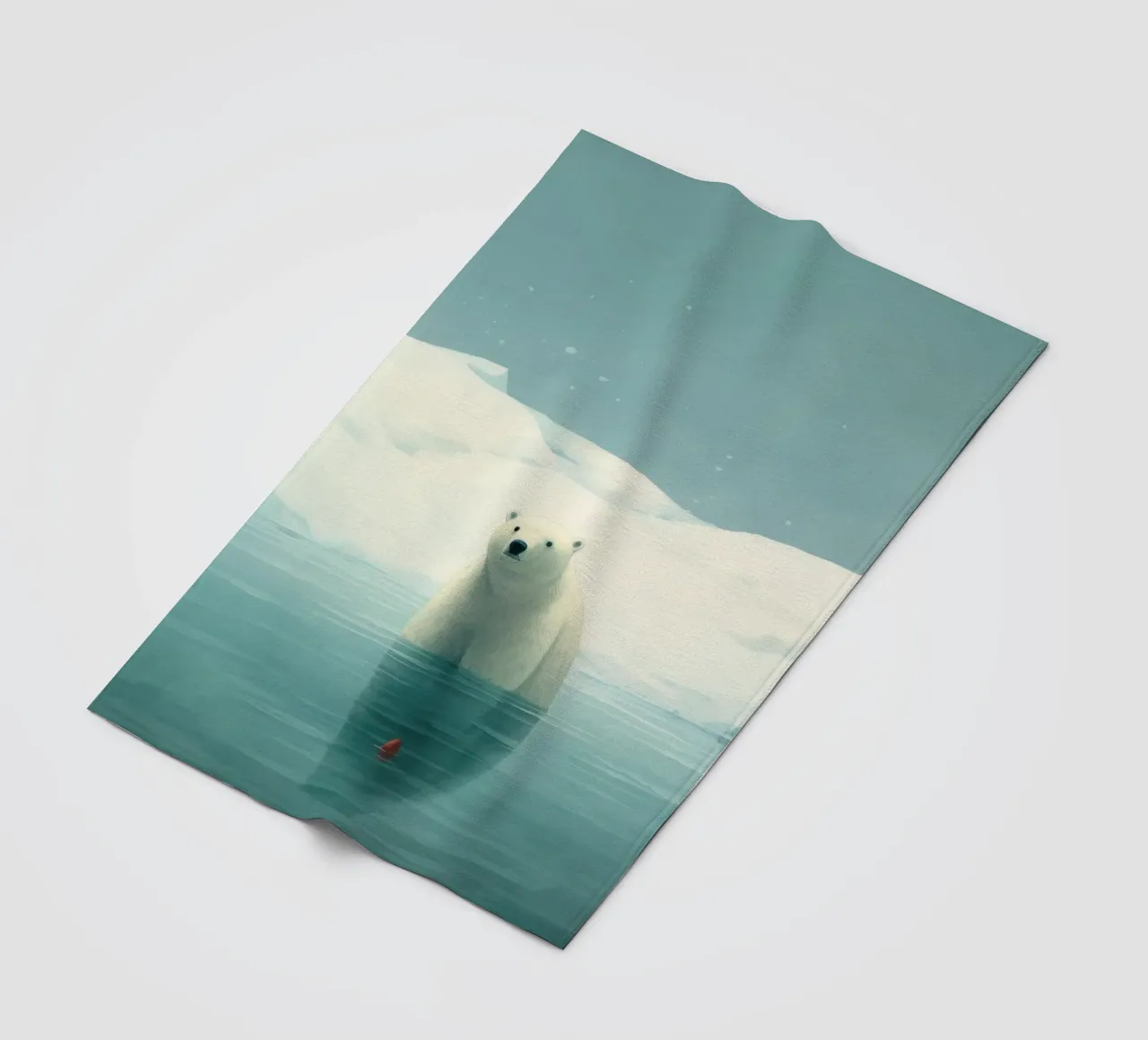 Orso polare minimo 1 coperta in pile da Minimal Animal Art