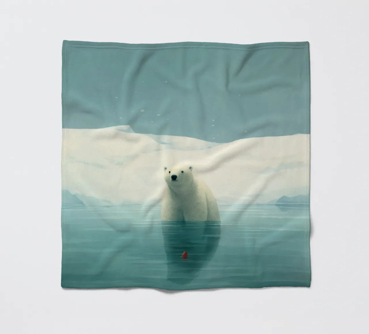 Orso polare minimo 1 coperta in pile da Minimal Animal Art