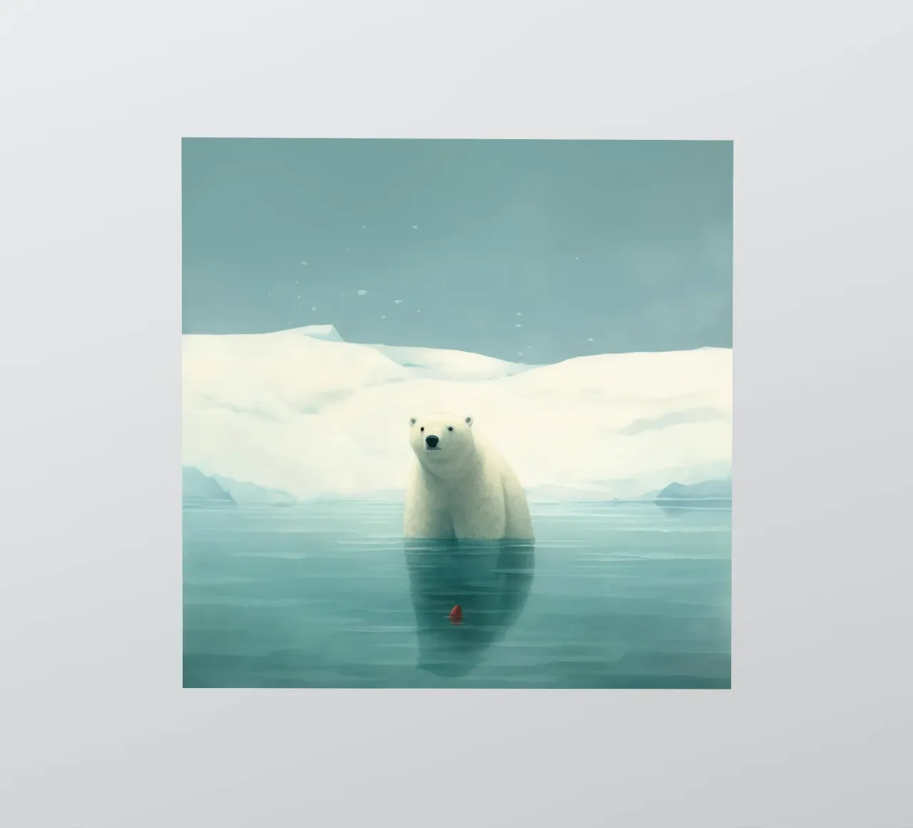 Orso polare minimo 1 adesivo da Minimal Animal Art