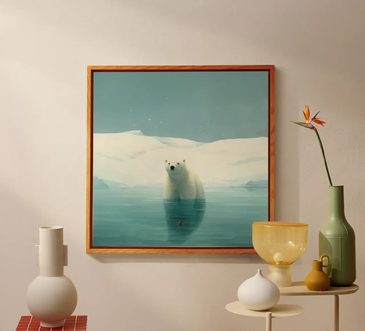 Orso polare minimo 1 plexiglass da Minimal Animal Art